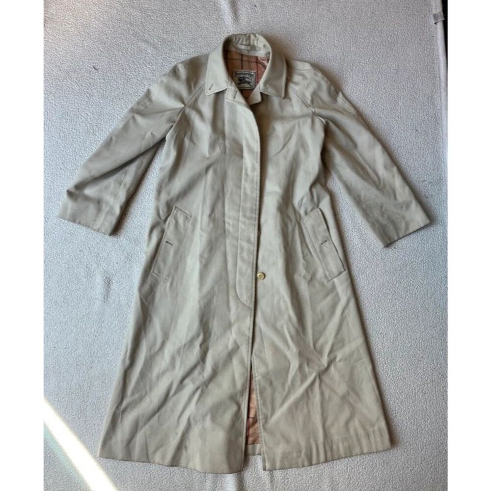 Vintage Burberrys Trench Jacket Plaid Lining Womens Small